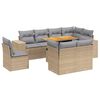vidaXL Salon de jardin avec coussins 9 pcs beige r&eacute;sine tress&eacute;e