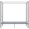 vidaXL Cadre de lit &agrave; baldaquin sans matelas gris m&eacute;tal 90x200 cm