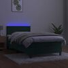vidaXL Sommier &agrave; lattes de lit et matelas et LED Vert fonc&eacute; 90x200 cm