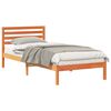 vidaXL Cadre de lit avec t&ecirc;te de lit Brun cire 80 x 210 cm Pin massif