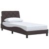 vidaXL Cadre de lit sans matelas marron fonc&eacute; 90x200 cm tissu