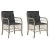 vidaXL Chaises de jardin coussins lot de 2 gris clair r&eacute;sine tress&eacute;e