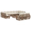 vidaXL Ensemble de canap&eacute; de jardin 14 pc Beige et blanc cr&egrave;me
