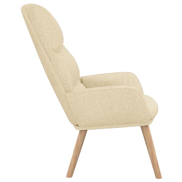 vidaXL Chaise de relaxation Cr&egrave;me Tissu