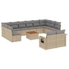vidaXL Salon de jardin et coussins 13 pcs m&eacute;lange beige r&eacute;sine tress&eacute;e