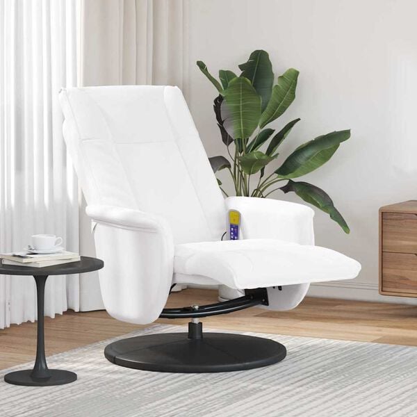 vidaXL Fauteuil de massage inclinable Blanc 71 x 90 x 105 cm PVC