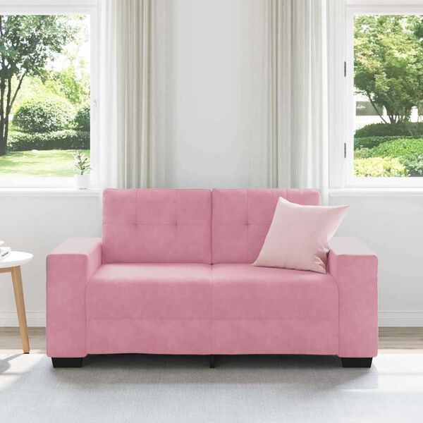 vidaXL | Canap&eacute; Loveseat | avec coussin Rose Velours