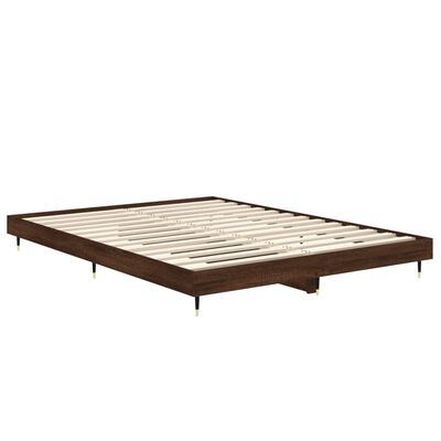 vidaXL Cadre de lit chêne marron 140x190 cm bois d'ingénierie