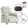 vidaXL Fauteuil inclinable de massage &eacute;lectrique cr&egrave;me velours