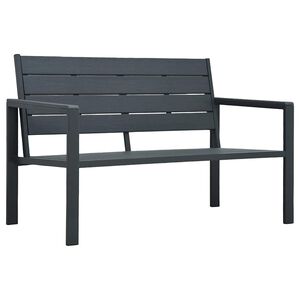 vidaXL Banc de jardin 120 cm PEHD Gris Aspect de bois