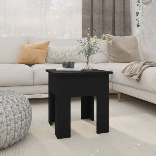 vidaXL Table basse noir 40x40x42 cm bois d'ingénierie