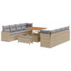 vidaXL Ensemble de canap&eacute; de jardin 11 pc Beige polyrotin