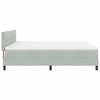 vidaXL Lit &agrave; ressorts avec matelas Gris clair 180 x 200 cm tissu
