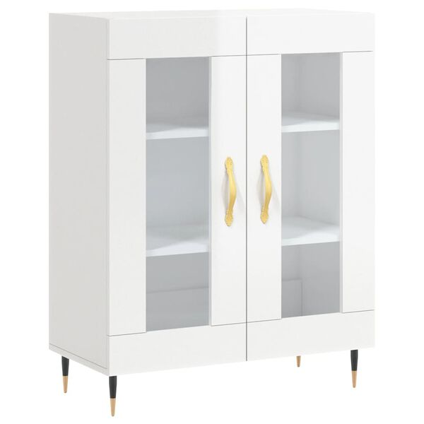 vidaXL Buffet Blanc brillant 69,5x34x90 cm Bois d'ingénierie