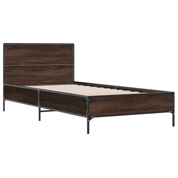 vidaXL Cadre de lit sans matelas ch&ecirc;ne marron 90x190 cm