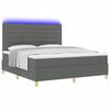 vidaXL Lit &agrave; ressort LED avec matelas Gris fonc&eacute; 180 x 200 cm tissu