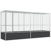 vidaXL Voli&egrave;re avec extension argent&eacute; 418,5x107x212 cm acier