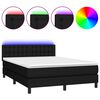 vidaXL Sommier &agrave; lattes de lit avec matelas LED Noir 140x190 cm Tissu