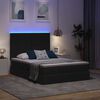 vidaXL Lit avec rangement et LED avec LED Noir 140 x 200 cm Polyester