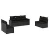 vidaXL Salon de jardin 7 pcs avec coussins noir r&eacute;sine tress&eacute;e