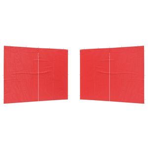vidaXL Mur de tente de f&ecirc;te 2 pi&egrave;ces 300 x 195 cm Rouge PE et acier