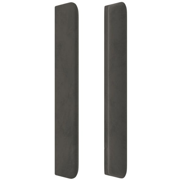 vidaXL T&ecirc;te de lit avec oreilles Gris fonc&eacute; 147x16x118/128 cm Velours