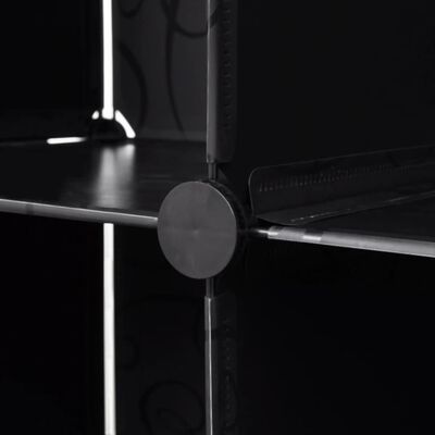 vidaXL Armoire modulaire 18 compartiments Noir et blanc 37x146x180,5cm