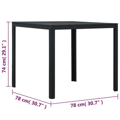 vidaXL Table basse Noir 78x78x74 cm PEHD Aspect de bois