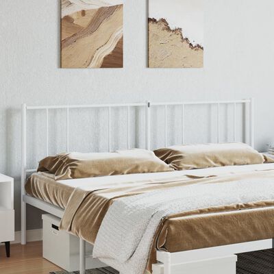 vidaXL Tête de lit métal blanc 180 cm