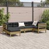 vidaXL Salon de jardin 6 pcs avec coussins bois de pin imprégné