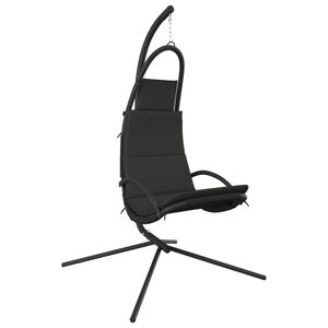 vidaXL Chaise balan&ccedil;oire jardin coussin gris fonc&eacute; tissu Oxford/acier
