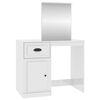 vidaXL Coiffeuse avec miroir blanc brillant 90x50x132,5 cm
