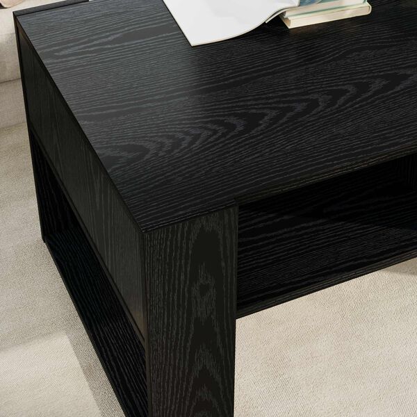 vidaXL Table basse Ch&ecirc;ne noir 92 x 53 x 45 cm Bois d'ing&eacute;nierie