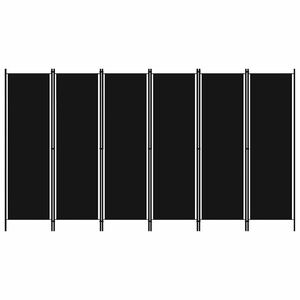 vidaXL Cloison de s&eacute;paration 6 panneaux Noir 300x180 cm