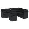 vidaXL Salon de jardin 7 pcs avec coussins noir r&eacute;sine tress&eacute;e