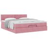 VidaXL Cadre de lit ottoman avec matelas rose 160x200 cm velours