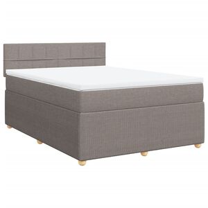 vidaXL Sommier &agrave; lattes de lit avec matelas Taupe 140x190 cm Tissu