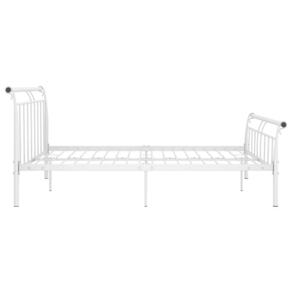 vidaXL Cadre de lit sans matelas blanc m&eacute;tal 160x200 cm