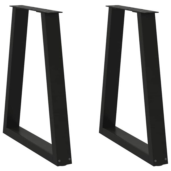 vidaXL Pieds de table à manger en V 2 pièces Noir 60 x (72-73,3) cm Acier