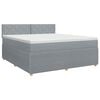 vidaXL Lit boxspring avec matelas Gris clair 160 x 200 cm Tissu