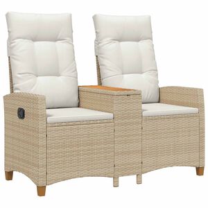 vidaXL Banc inclinable avec table 2 -Seater 126 x 65 x 112 cm