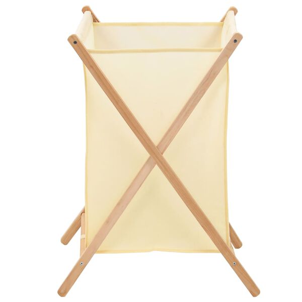 vidaXL Panier &agrave; linge Bois de c&egrave;dre et textile Beige 42 x 41 x 64 cm