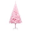 vidaXL Arbre de No&euml;l artificiel pr&eacute;-&eacute;clair&eacute; et boules rose 210 cm PVC