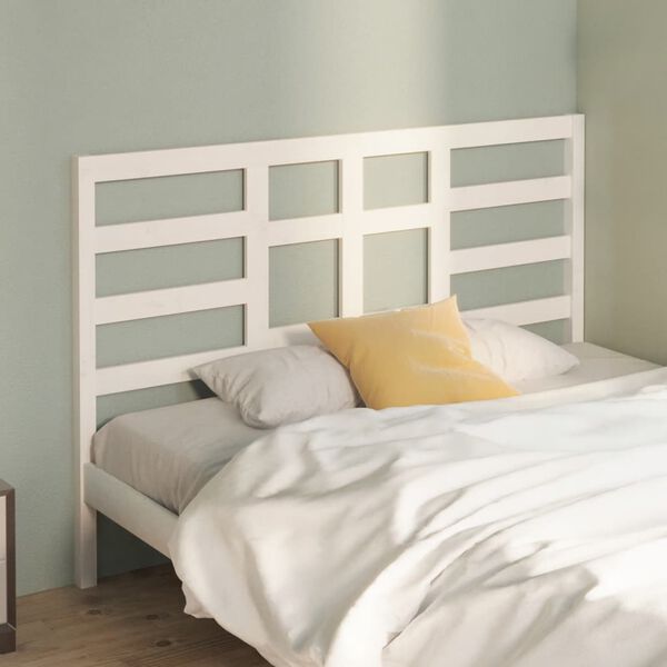 vidaXL T&ecirc;te de lit Blanc 146x4x104 cm Bois massif de pin