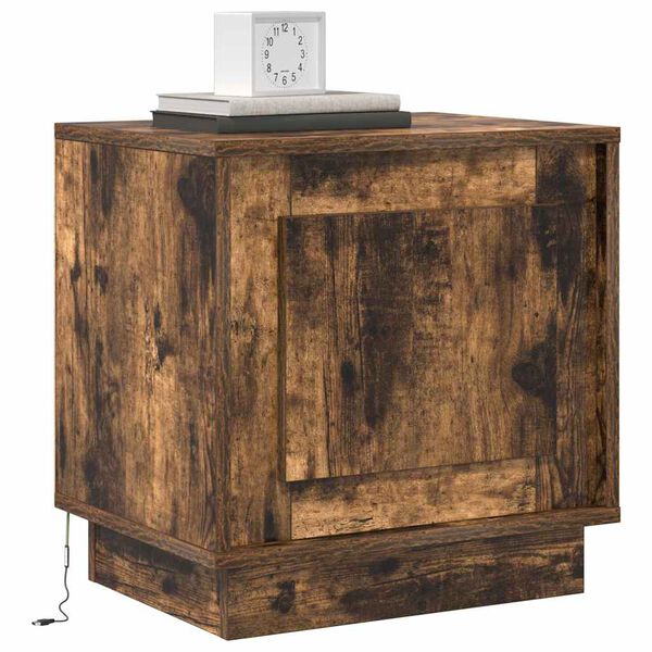vidaXL Cabinet de chevet Ch&ecirc;ne fum&eacute; 44 x 34,5 x 45 cm