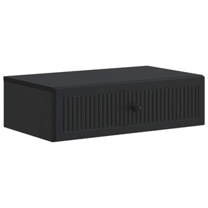 vidaXL Table d'appoint murale Noir 59 x 34,5 x 17 cm Bois d'ing&eacute;nierie