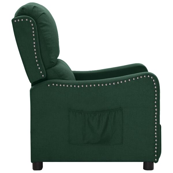 vidaXL Fauteuil Vert fonc&eacute; Tissu