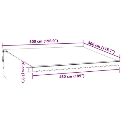 vidaXL Auvent rétractable automatique avec LED anthracite et blanc