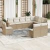 vidaXL Salon de jardin avec coussins 10 pcs beige r&eacute;sine tress&eacute;e