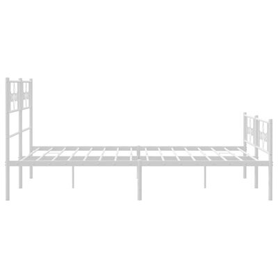 vidaXL Cadre de lit métal sans matelas et pied de lit blanc 120x190 cm